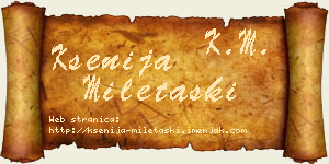 Ksenija Miletaški vizit kartica